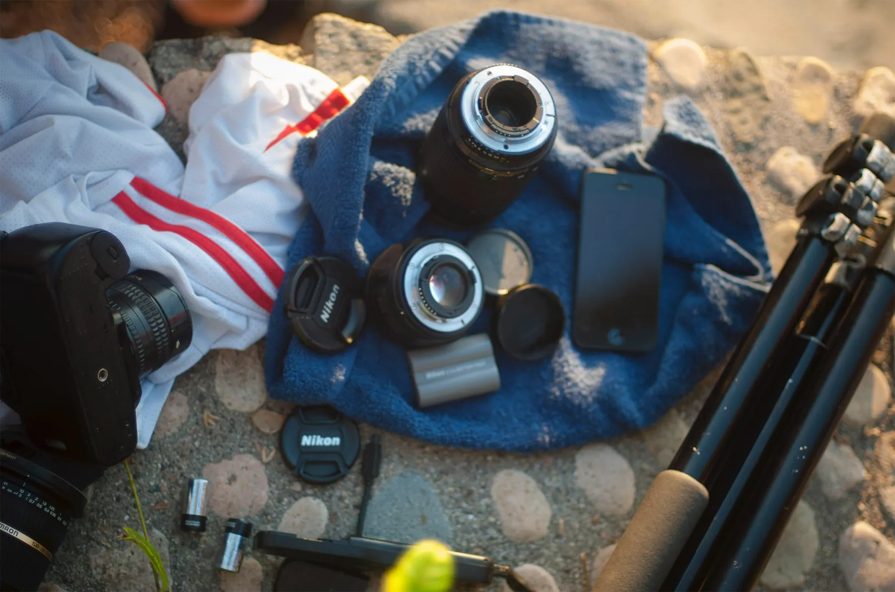 Equipo fotográfico dañado por el mar
