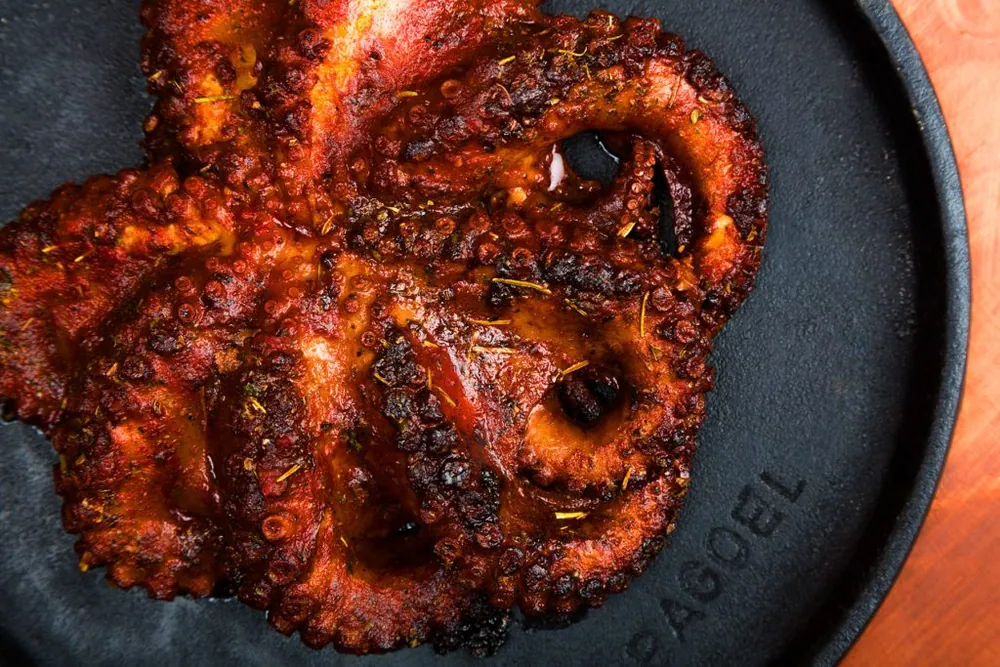 Pulpo al grill en Restaurante El Ostioncito, Puerto Vallarta